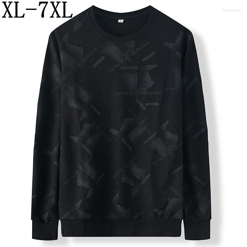 

Men's Hoodies 5XL 7XL 6XL Spring Oversized Men Sweatshirt Long Sleeve Printed Pullover Loose Men's Sweatshirts Hip Hop Male Streetwear, Black