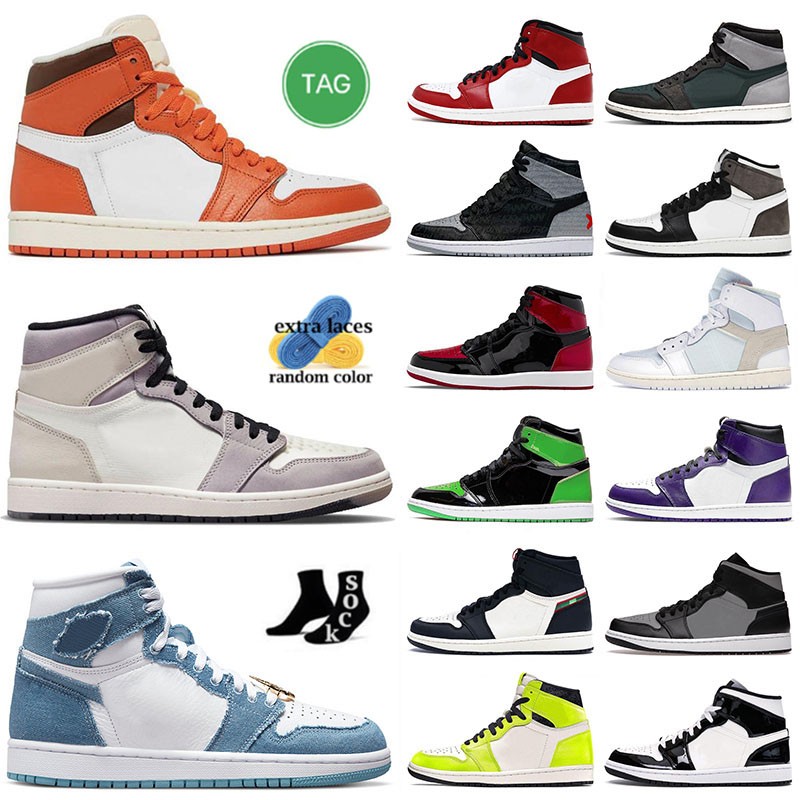 

jumpman 1 high og basketball shoes denim 1s royal blue patent bred green toe startfish arctic orange mid apricot light smoke grey anchracte element light bone sneaker, B03 36-46 valentines day 2022