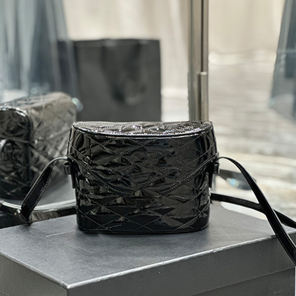 

Party clutch Patent Leather bag mini size Cosmetic Bag shoulder corss body bags golden letter Diamond Lattice flap box handbag Designer cover women's handbags 19cm, Black