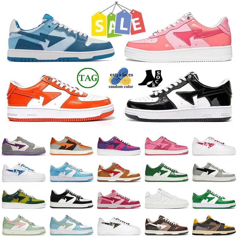 

Casual Shoes Bapesta SK8 Platform Sneakers Women Mens Trainers Color Camo Combo Pink White Patent Leather Black Pastel Pack Green Beige Bapestas With Socks Baped Sta, D2 wheat red 40-45