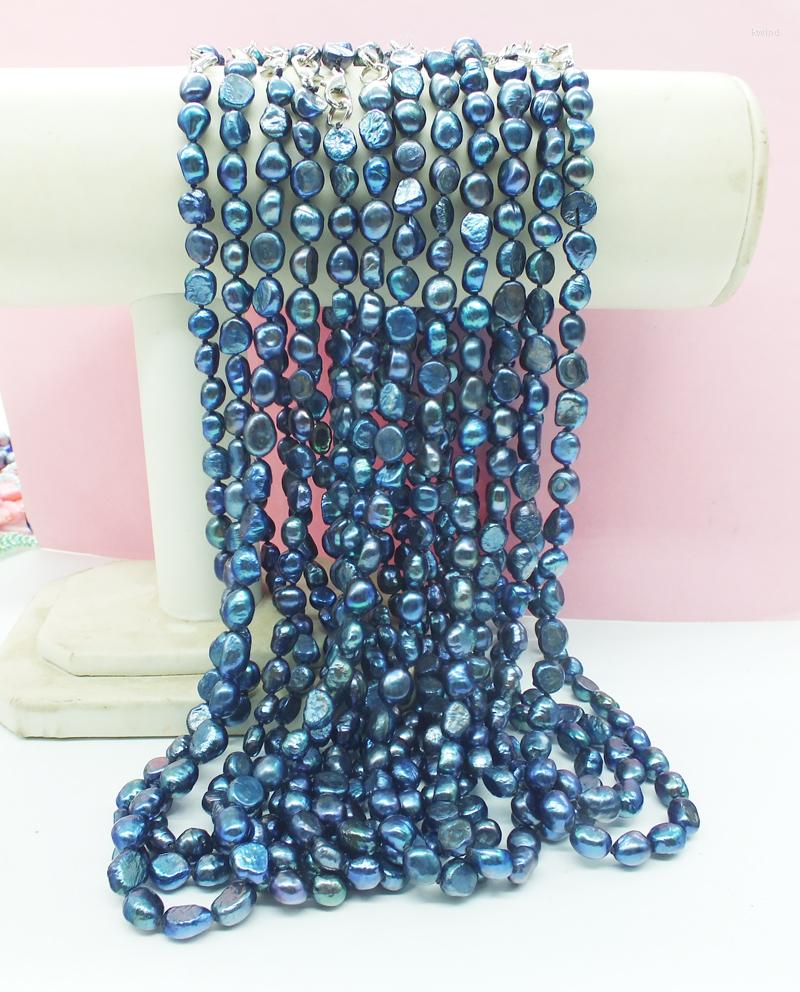 

Choker Wholesale 50PCS 6MM Peacock Green Baroque Pearl Necklace 45"