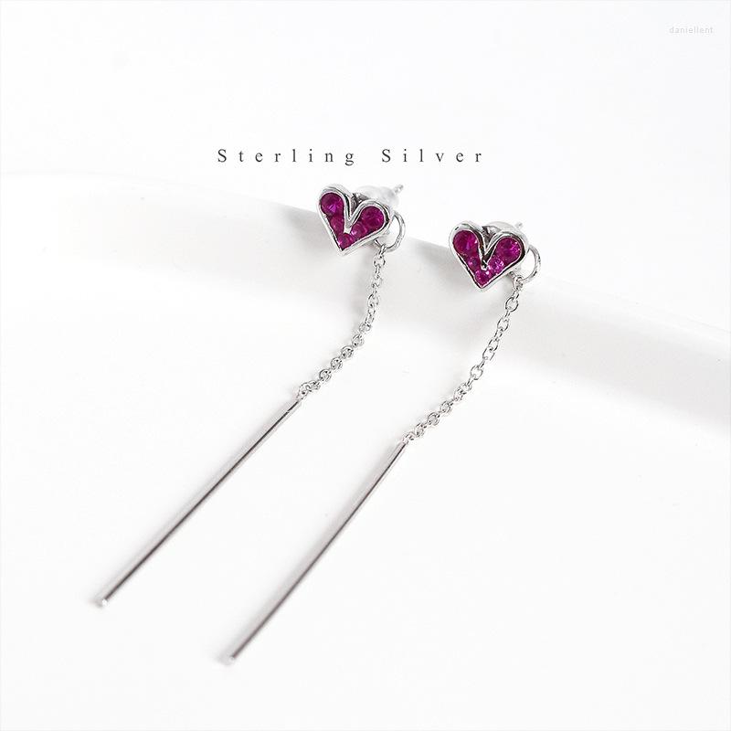 

Dangle Earrings Red Heart Drop From The Silver Style Good Ethnic Jewerly For Women 2022 Gift In 925 Sterling