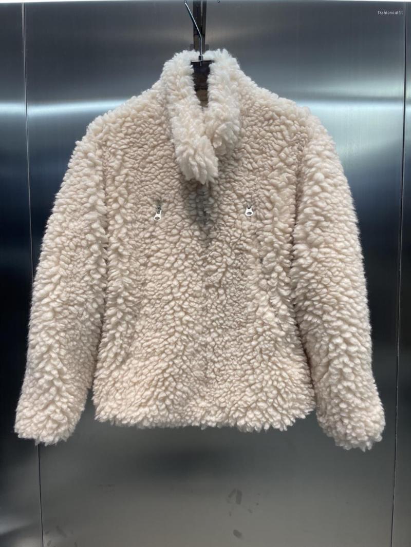 

Women' Fur Autumn And Winter Ladies Lamb Hair Teddy Coat, White