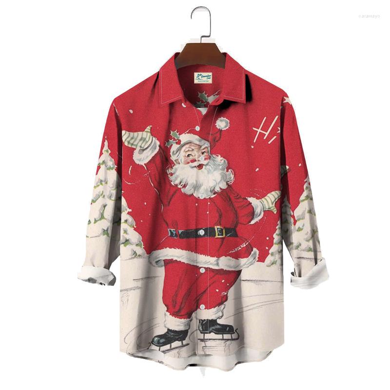 

Men' Casual Shirts Men' Retro Long Sleeve Santa Cartoon Plus Size Wrinkle Free Tops, Sky blue