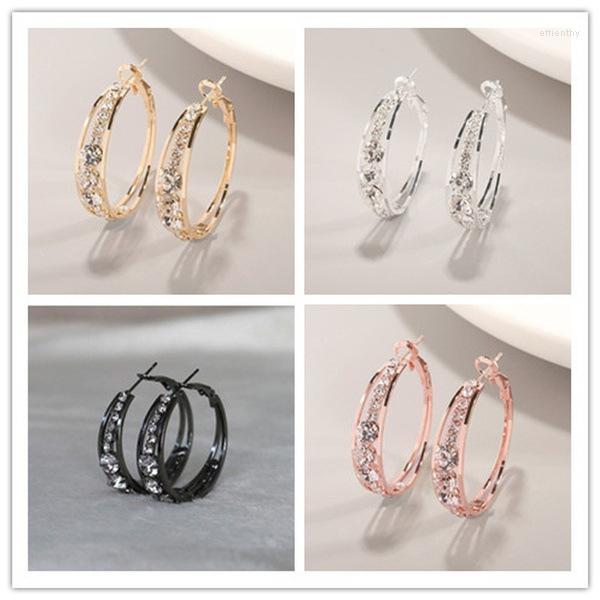 

Hoop Earrings Women's Fashion Rhinestone For Bridal Wedding Engagement Jewelry Party Gifts