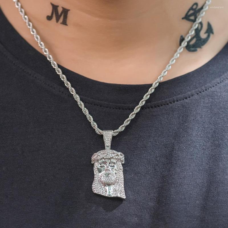 

Pendant Necklaces Iced Out Small Jesus Piece Necklace Dad Jewelry