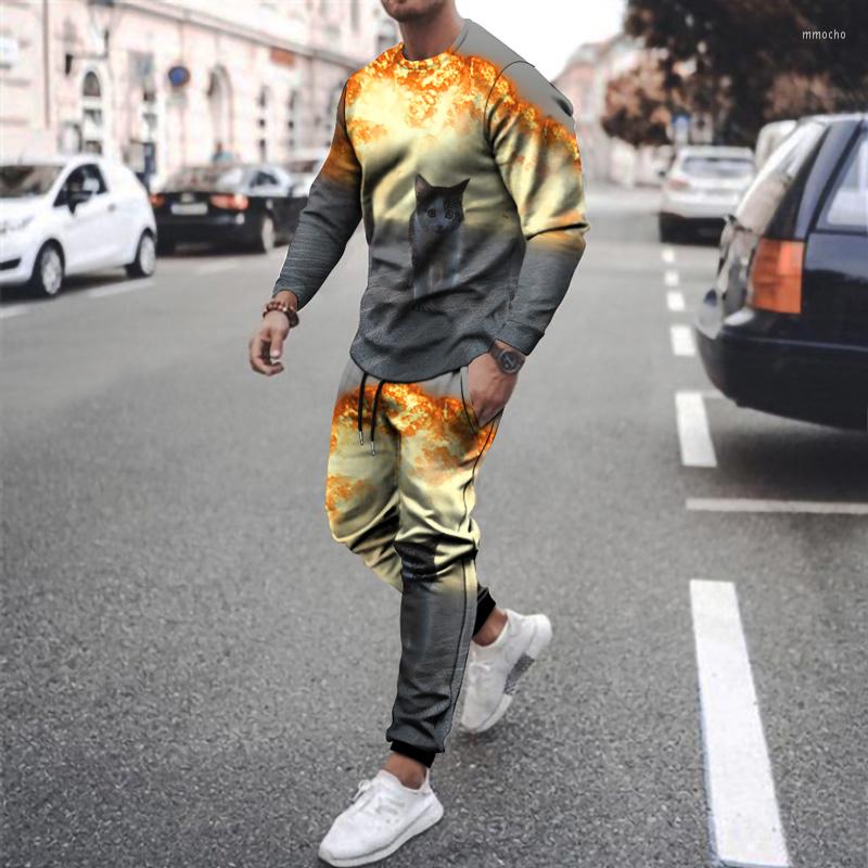 

Men' Tracksuits 2022 Summer Men' Suit Fitness Sports Comfortable And Breathable Long-sleeved T-shirt Trousers 2-piece Set, Wyt5049