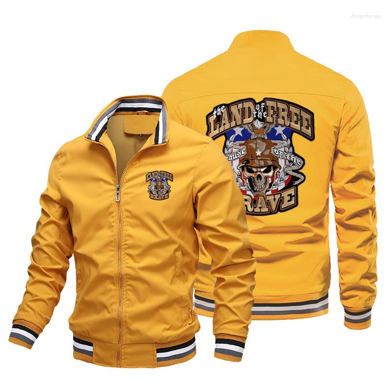 

Men' Jackets 2022 Men' Jacket Motorcycle Skull Micro-label Printing Zipper Cardigan Long-sleeved Coat Fashion Casual Uniform, Pure color 02