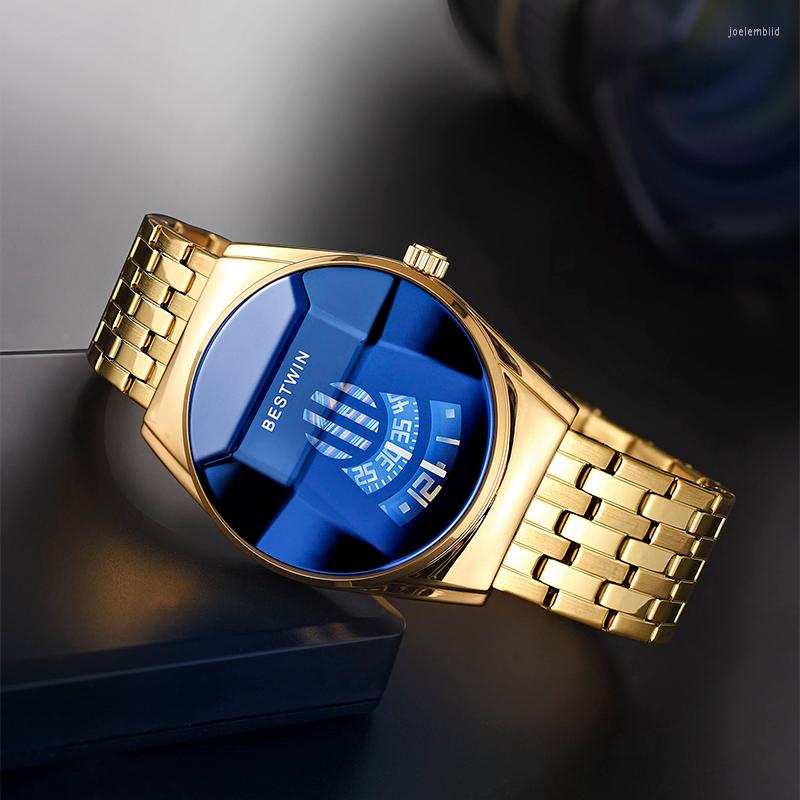 

Wristwatches Sports WIN Men's Quartz Watches Watch For Men Full Steel Wrist Waterproof Clock Relogio Masculino, Leather-black
