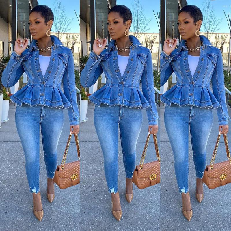 

Women' Jackets European And American Fashion Casual Women' Jacket Denim Top, Light blue
