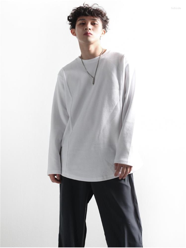 

Men' T Shirts Men' Long Sleeve T-Shirt Spring And Autumn Round Collar Casual Daily Fashion Trend Plain Color Loose Large Size, Black