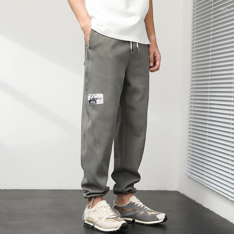 

Men' Jeans Trend Fashion Men' Casual High Quality All-match Loose Straight Autumn Personality Overalls Tie Feet, 3008 dark grey