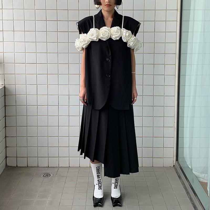 

Work Dresses Women Skirt Sets Temperament Sleeveless Blazer Vest With A-Line And White Camis Three Piece Suit Auutmn 2022, Khaki