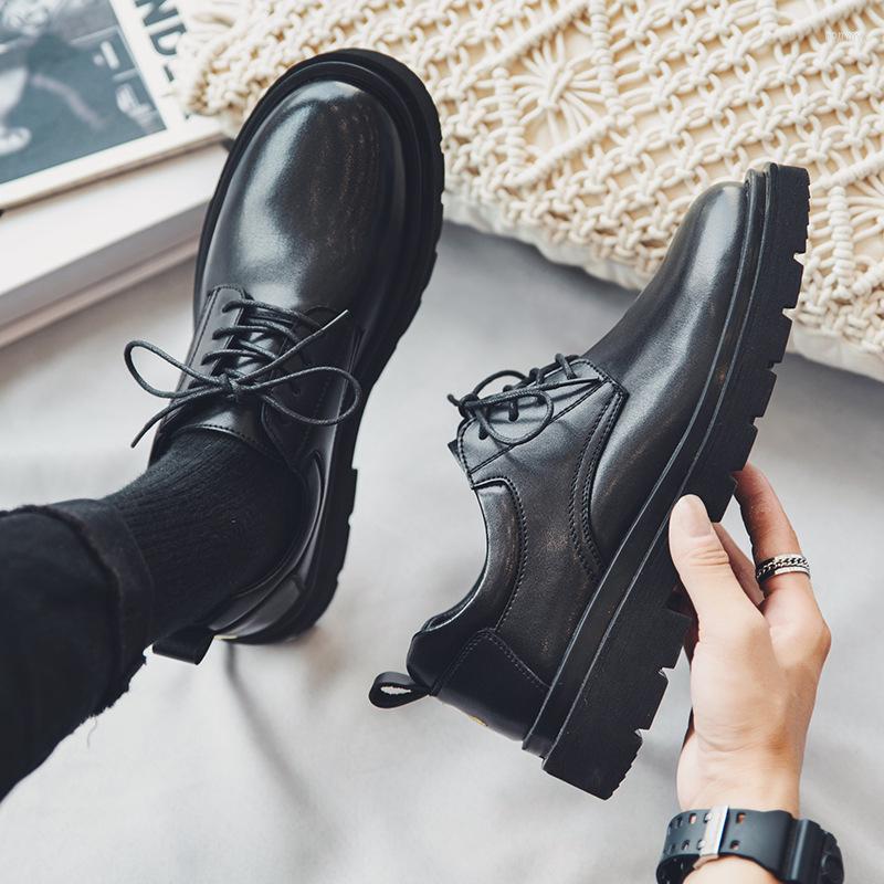 

Boots 2022 Men's Autumn British Style Retro Low-top Big Head Leather Shoes Trend Fashion Casual Tooling, Black