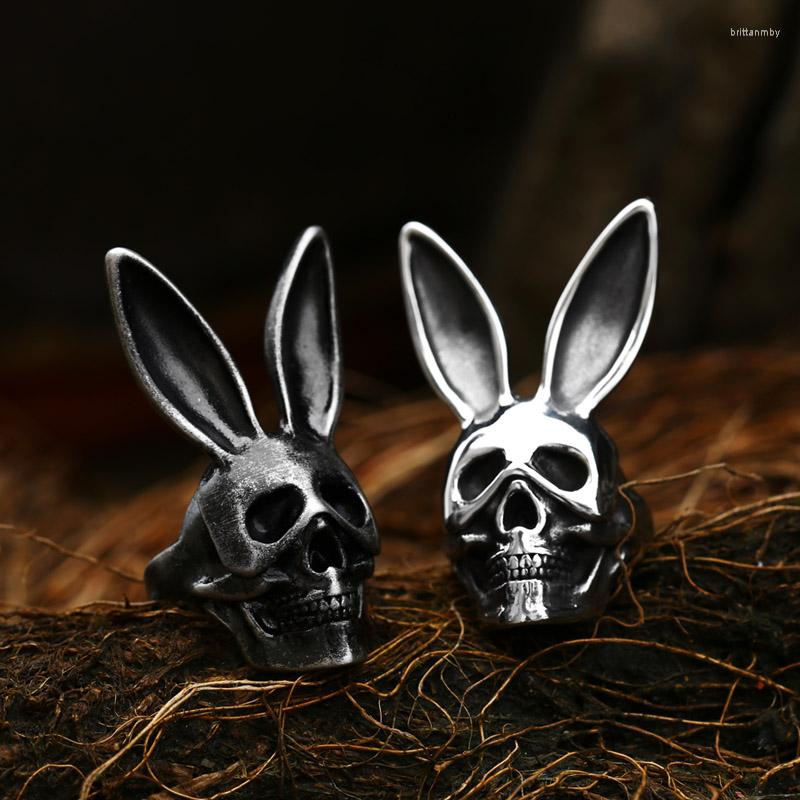 

Cluster Rings Beier 2022 316L Stainless Steel Halloween Gothic Funny Skull Men Ring Gift Biker Mask Hop Hip Rap Street Dance Jewelry