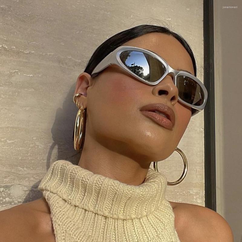 

Sunglasses Wrap Around Fashion For Men Women Trendy Swift Oval Dark Futuristic Shades Glasses Eyeglasses