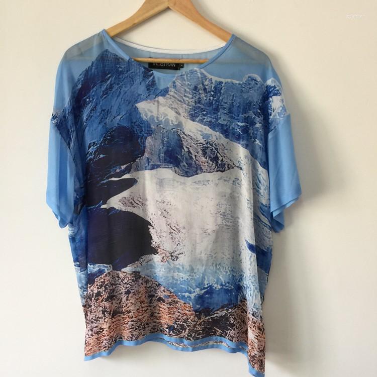 

Men's T Shirts Bn1821 Fashion Men's Tops & Tees 2022 Runway Luxury European Design Print Party Style T-Shirts Clothing, Blue