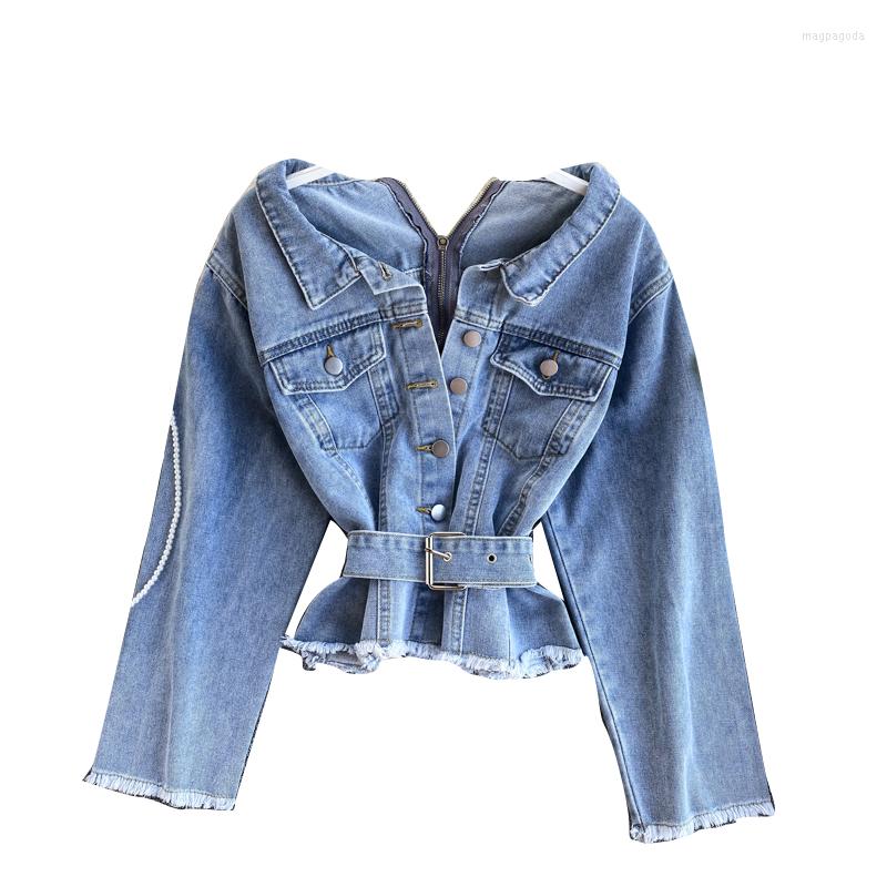 

Women's Jackets Early Spring 2022 Careful Machine Button Denim Coat Cardigan Tie Thin Shirt Top Women's Jacket, As shown