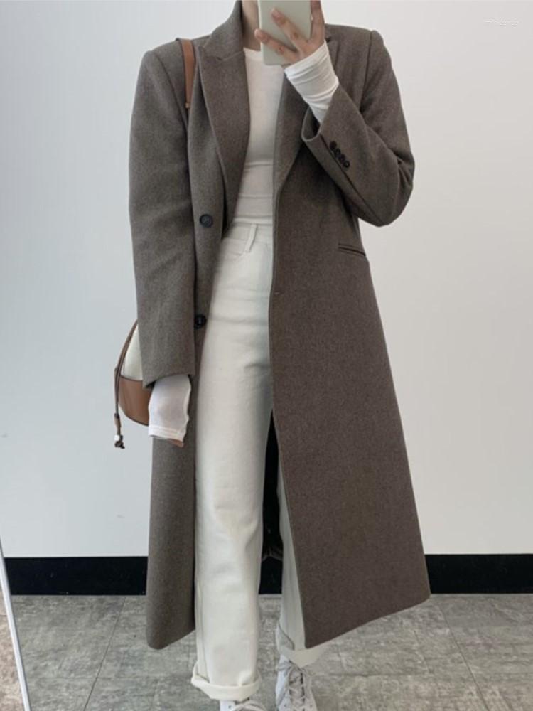 

Women' Down Women Elegant Casual Slim Woolen Coat Winter Vintage Warm Outwear Coats With Belt Femme Thicken Jacket, Black