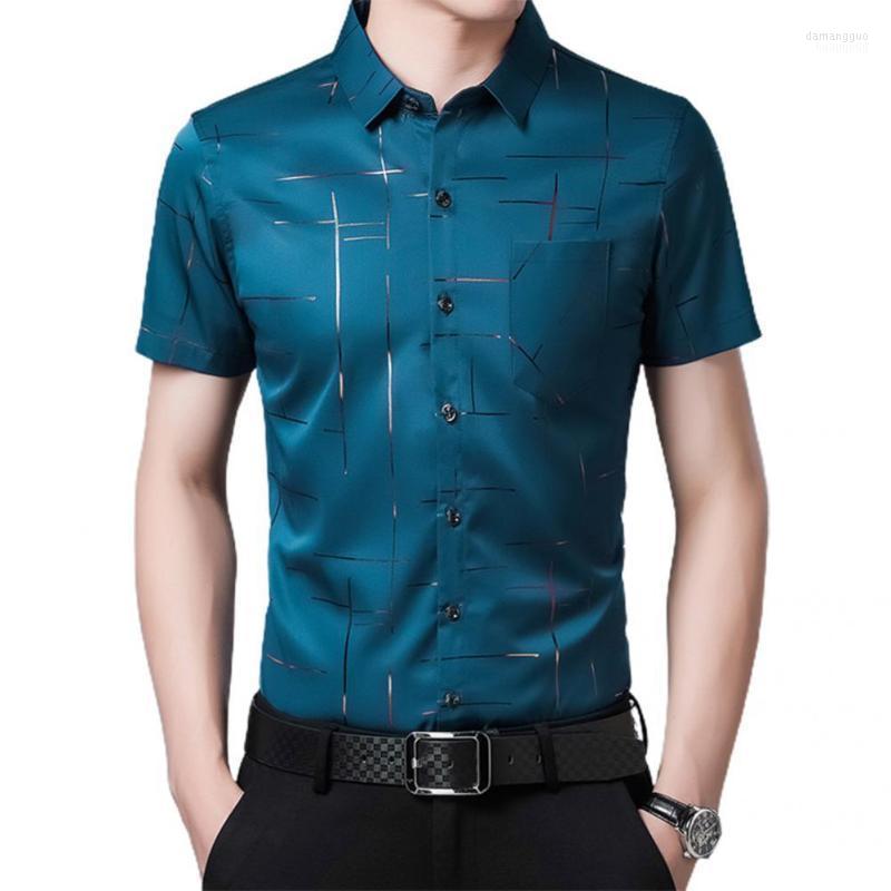 

Men's Casual Shirts Men's Social Dress Shirt Top Men Summer Breathable Stylish Foil Print, Purple