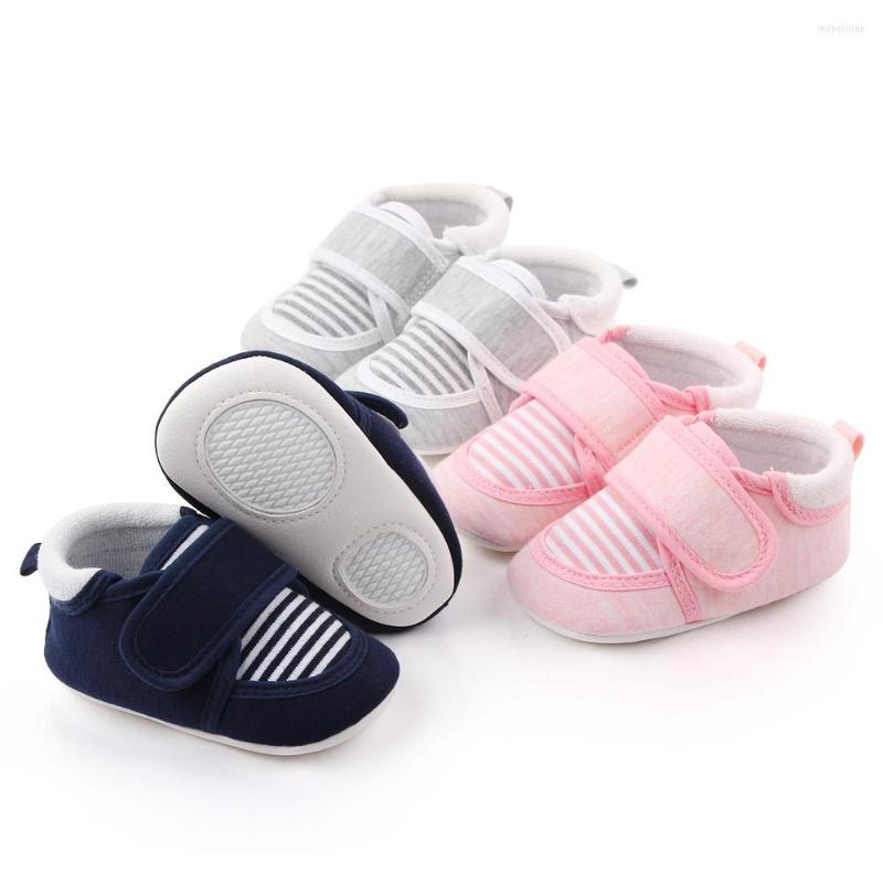 

First Walkers 2022 Chirldren Casual Shoes Stripe Baby Boys Girls Breathable Anti-Slip Sneakers Toddler Soft Soled For -12M, Blue
