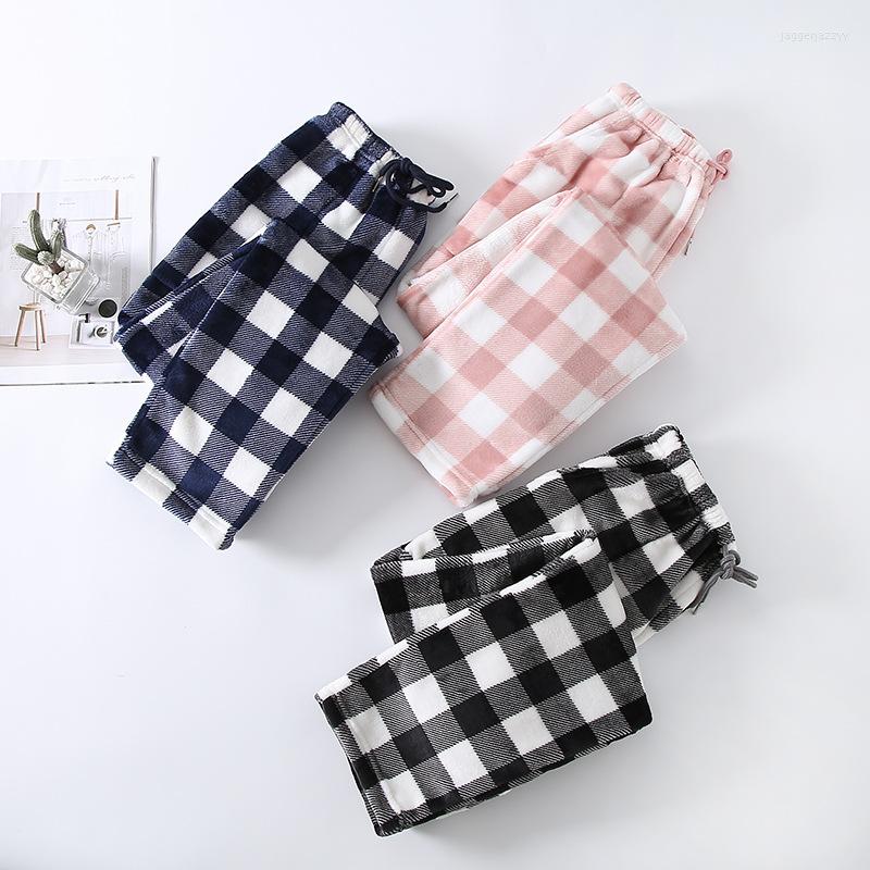 

Women's Sleepwear 2022 Autumn Winter Couples Matching Sleep Bottoms Men Plus Size Night Trousers Ladies Warm Fleece Pajama Pants Women Plaid, Women b