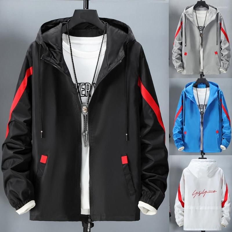 

Men's Jackets Big And Tall For Men 4xlt Men's Autumn Winter Casual Fashion Loose Printing Hoodie Light Rain Jacket Outlast, White