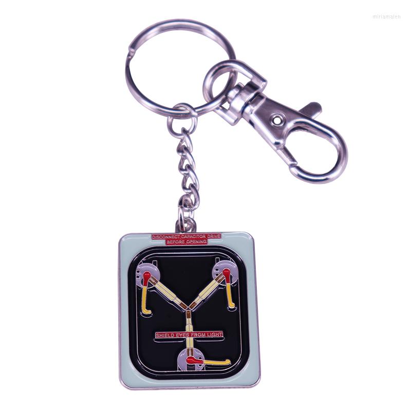 

Keychains Delorean Flux Capacitor Keychain Enamel Pendant Key Chains Back To The Future Keyring Time Travel Sci-fi Movie Fan Cool Addition