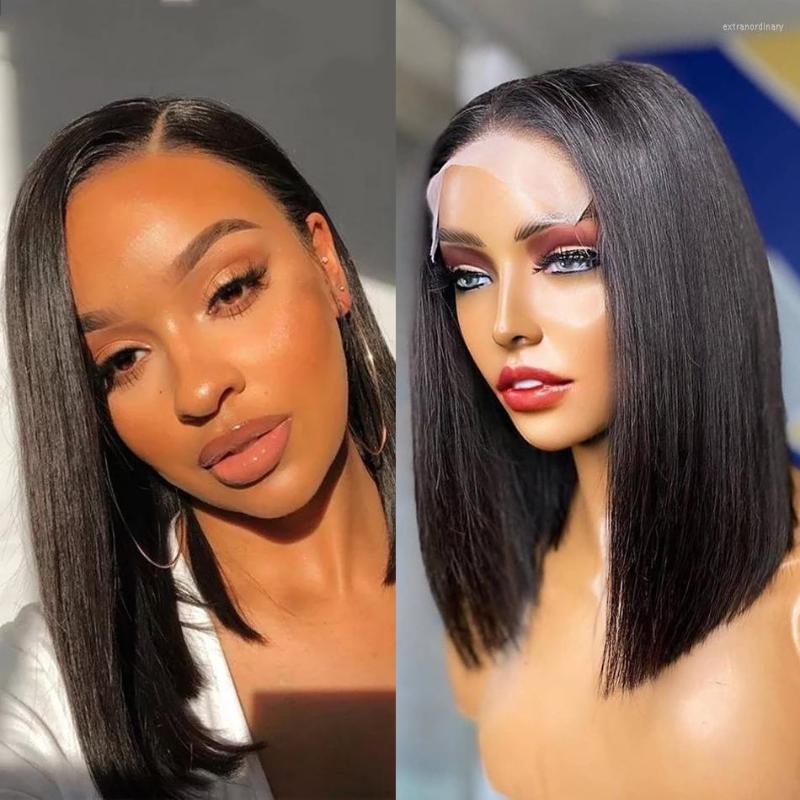 

Bob Wigs Straight 13x4 Lace Frontal Wig Front 4x4 Human Hair 13x1 Remy 150%, Picture shown