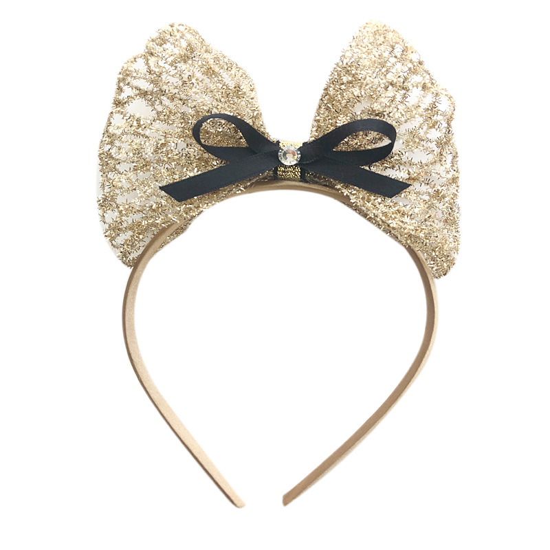 

Gold Bow Headbands Hair Clip Babys Birthday Tiara Girl Crown Hair Band BR067