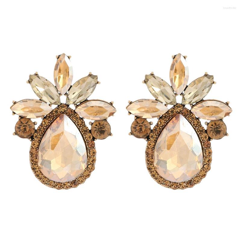 

Stud Earrings Ztech Big Luxury Blue/Green Crystal For Women Elegant Style Fashion Accessories Wedding Party Hip Hop Jewelry