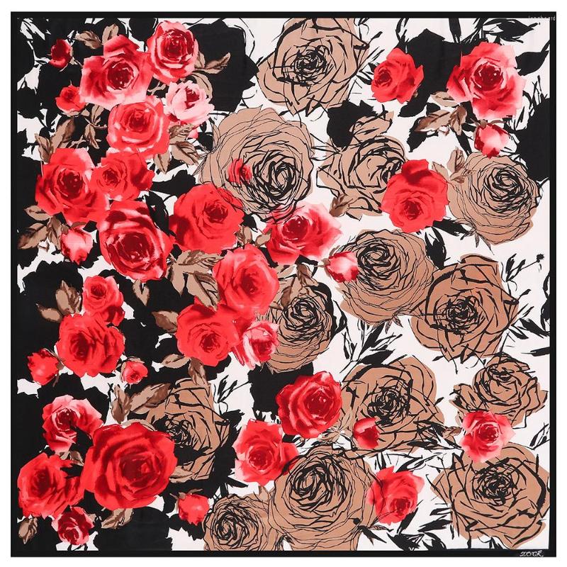 

Scarves Twill Silk Scarf For Women 130 130cm Floral Print Square Shawls Gift Fashion Brand Design Luxury Large Ladies