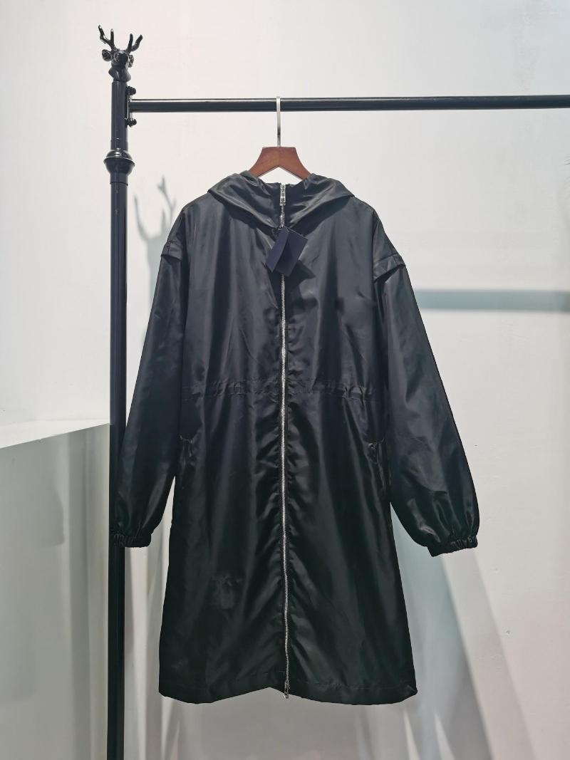 

Women' Trench Coats Spring/Summer Style With Removable Sleeves Inner Drawstring Waist Lined Coat, Black