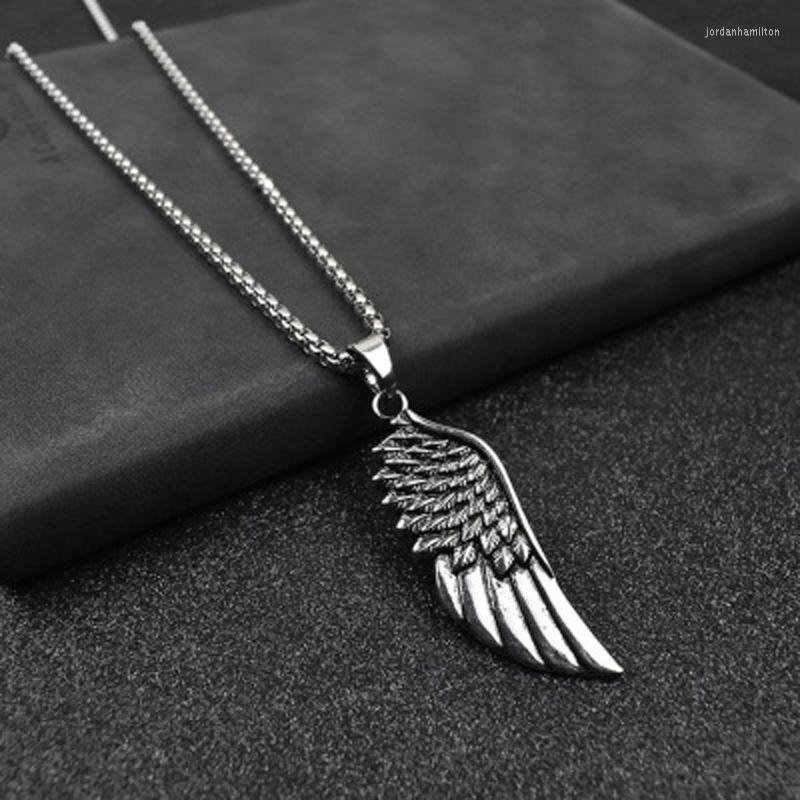

Pendant Necklaces MenFashion Feather Necklace Punk Vintage Chain For Men Jewelry Gift