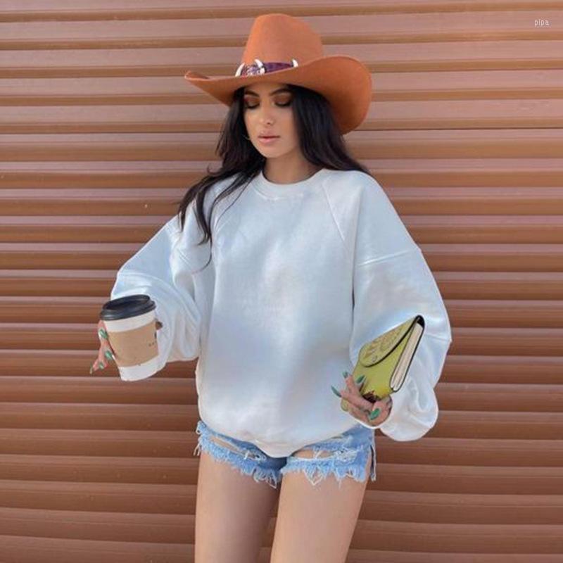 

Women' Hoodies American Women Autumn And Winter Round Neck Bat Sleeve Sweater Oversize Loose Fashion Outerwear Top, Black