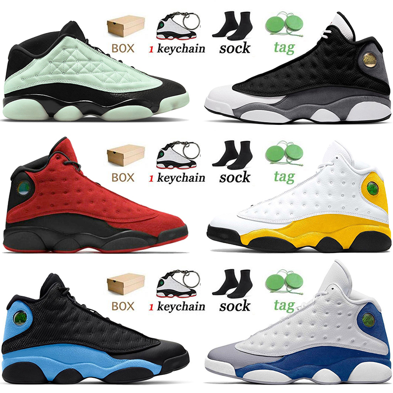 

Women Mens 13s Basketball Shoes Black Flint Red Navy JUMPMAN 13 Black Cat University Blue Hyper Royal Del Sol Outdoors Sports Trainers Bred Sneakers With Box Size 47, A#6 36-40 soar green