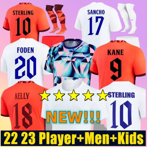

2022 soccer jerseys KANE STERLING RASHFORD SANCHO GREALISH MOUNT FODEN eNGLanDS football shirt 22 23 World Cup BELLINGHAM men kids uniform 2023, Orange