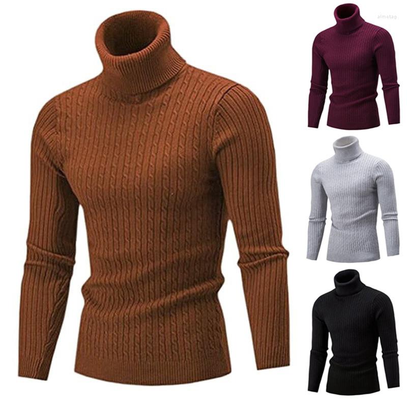 

Men's Sweaters Jodimitty Sweater Twist Knit Slim-fit Turtleneck Vintage Mens Clothes, Wine red