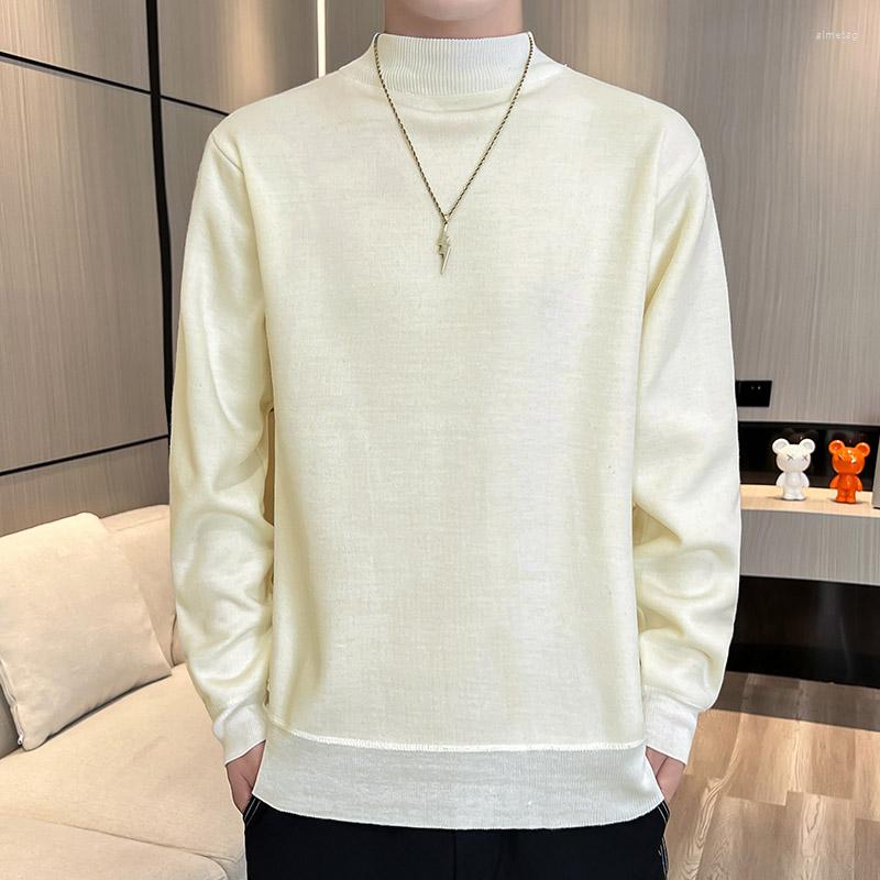 

Men's Sweaters Autumn And Winter Men's High Collar Warm Bottoming Sweater Long Sleeve Solid Color Pullover Men, Picture shown