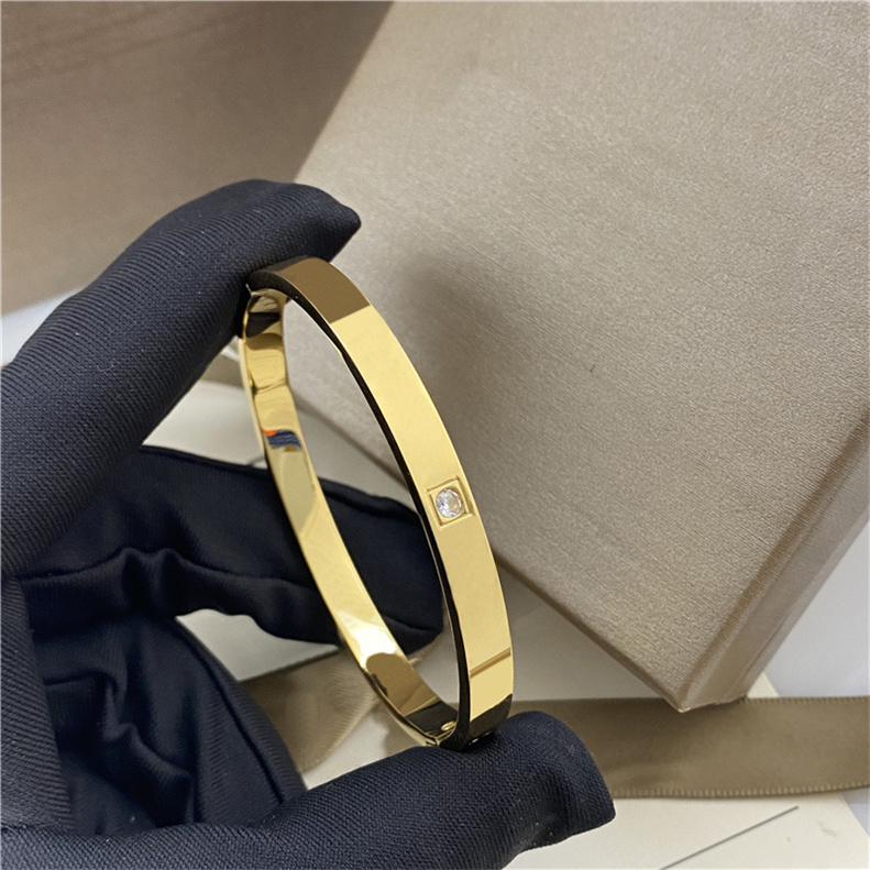 

Fashion Diamond Bracelets Gold Color Couple Custom Bangles Trending Products Luxury Jewelry Designers Custom Brand Designer Bracelet Punk Accessories Jewellery