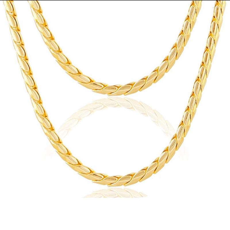 

Chains Thin Bone Necklace Yellow Gold Filled Chain For Women Men 20 Inches