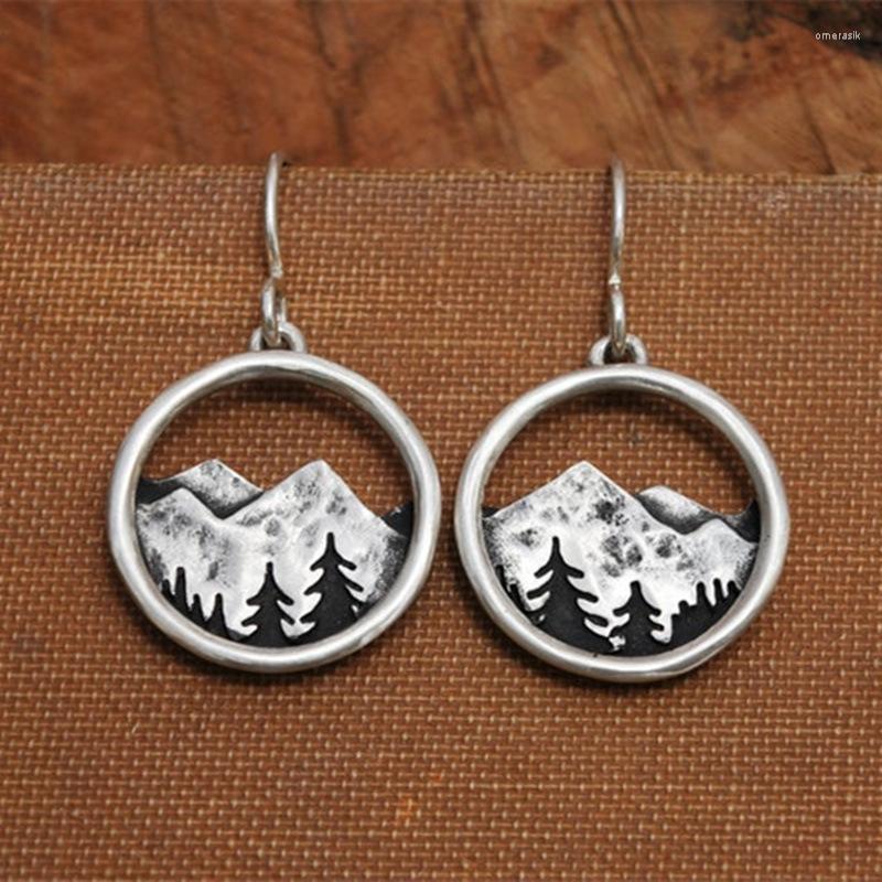 

Dangle Earrings Yungqi Punk Alpine Dreamer Drop Mountain Pines Geometric Round For Women Wedding Statement Jewelry Gift