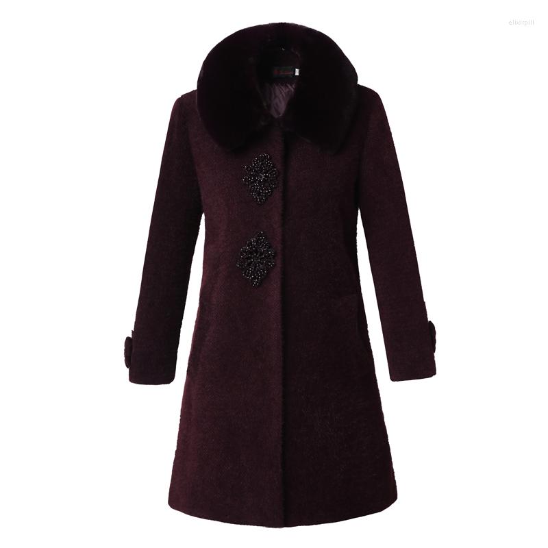 

Women's Fur Fashionable Female Clothing Coat Imitate Mink Cashmere Middle Age Autumn Jacket Womens With 1442, Purple