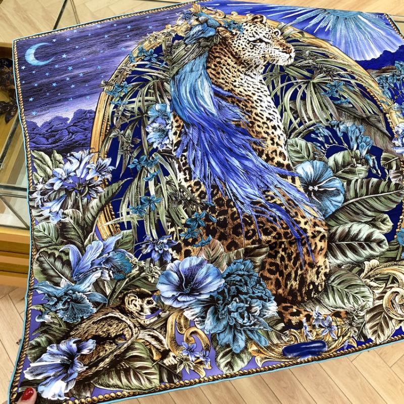 

Scarves Luxuri Scarf Woman Silk Twill 90 90cm Large Square Women Sun Protection Shawl For Muslim Headscarf