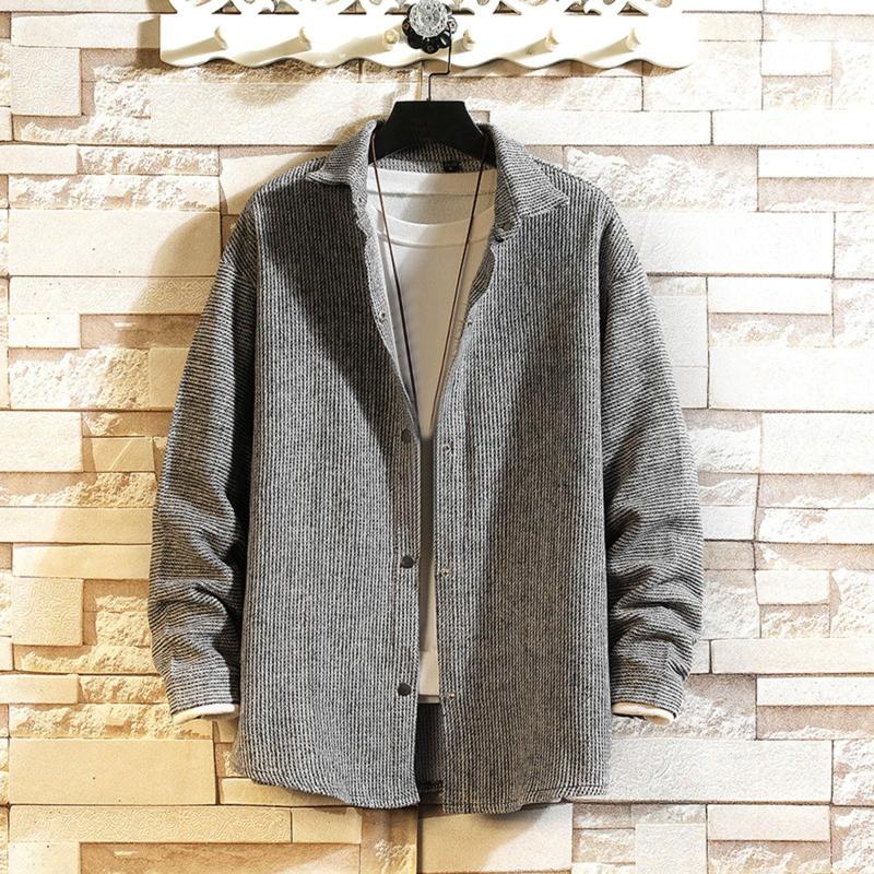 

Men's Jackets Mens Windbreaker Jacket With Hood Fashion Corduroy Leisure Large Long Sleeve Pocket Rain Coat Men, Khaki