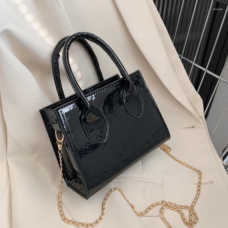 

Evening Bags Patent Leather Small Bag Women's Fashion Mini Portable Crossbody Girls' One-Shoulder, Black