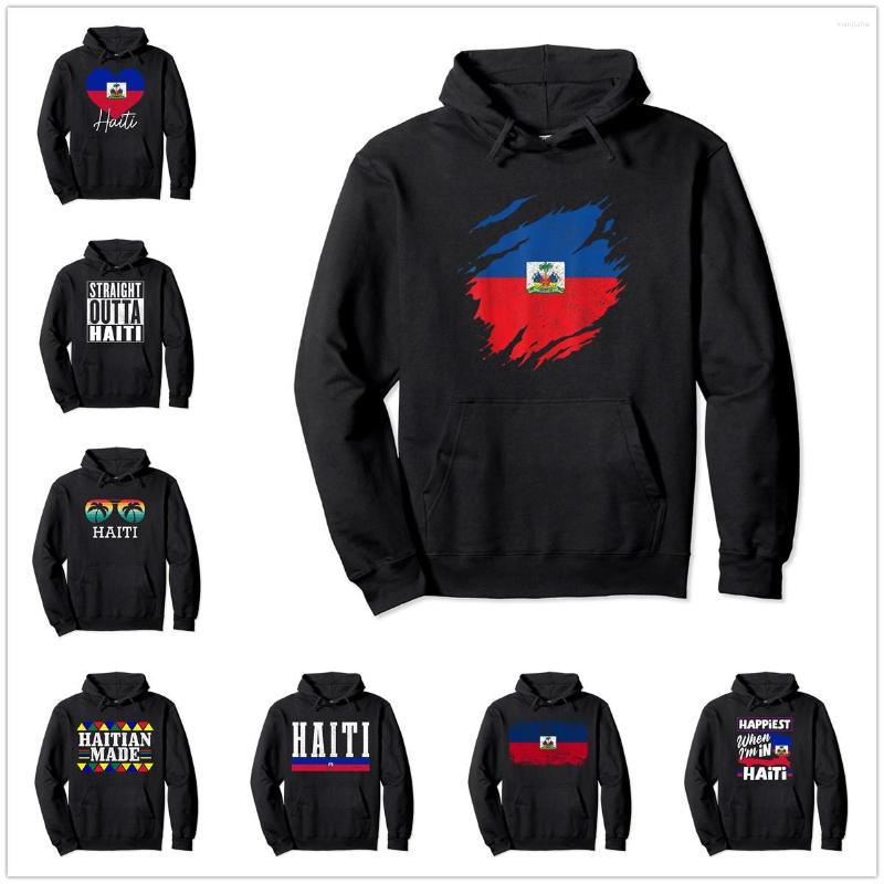 

Men' Hoodies Haitian Lover Flag Haiti Pullover Hoodie Men Women Unisex Cotton Man Fashion Style Sweatshirt