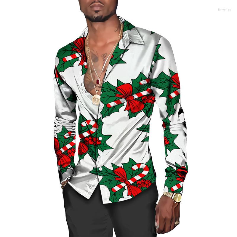 

Men's Dress Shirts Christmas Shirt Snowman 3D Printed Men's Button Casual Long Sleeve Winter Holiday Party Coat Oversized 2022, American size 5