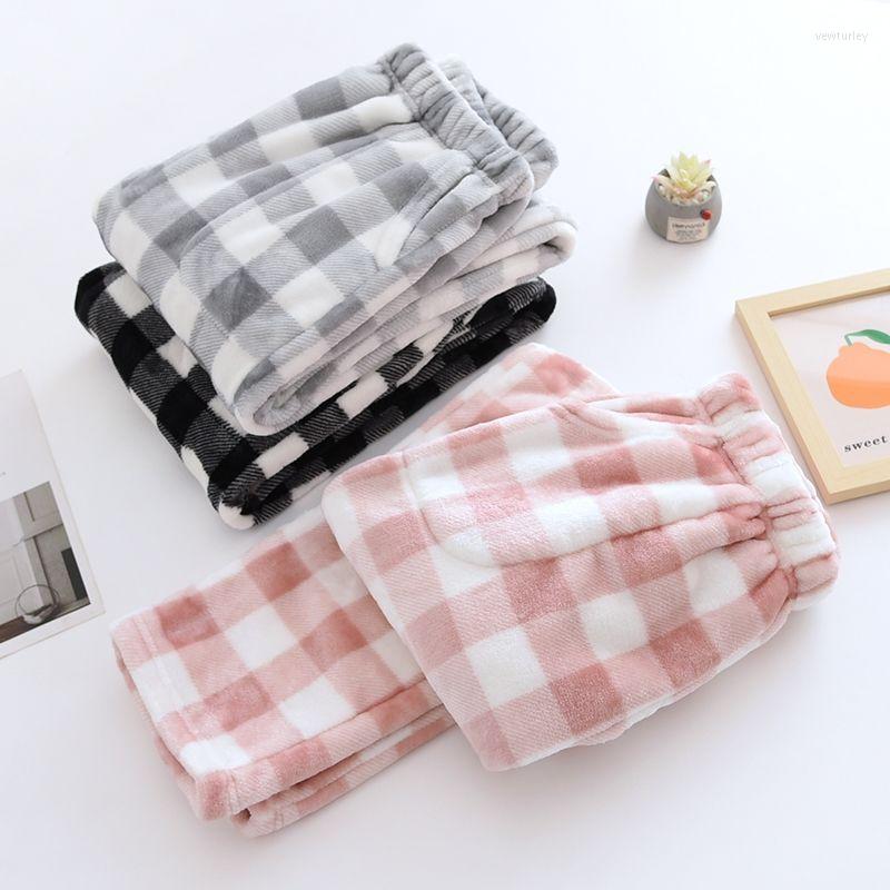 

Women's Sleepwear Pajama Pants Women Flannel Warm Plus Fleece Thickened Coral Large Size Home For Autumn Winter