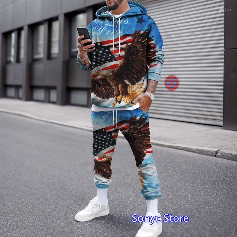 

Men' Tracksuits Men' Hoodies Set 3D Flag Printed Long Sleeve Suit Sweatershirt Top Casual Men Loose Hooded Sweatshirt, 18